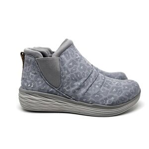 Ryka Niah Ankle Boot Grey Leopard Platform Women's Gray Bootie Size 9 Wide